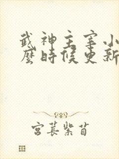 武神主宰小说什么时候更新