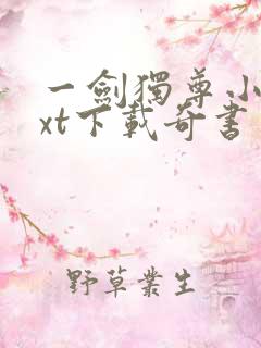 一剑独尊小说txt下载奇书网