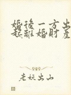 婚后一方出轨引起离婚财产怎么分