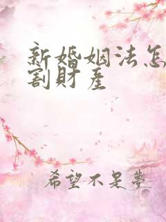 新婚姻法怎么分割财产