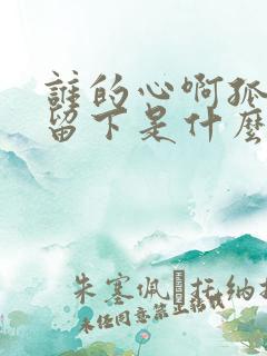 谁的心啊孤单的留下是什么歌