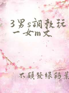 3男s调教玩弄一女m文