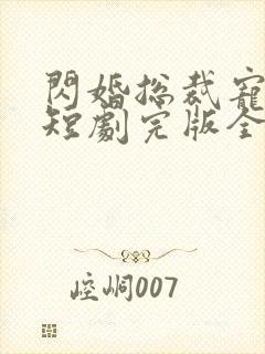 闪婚总裁宠上天短剧完版全集