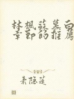 林枫苏慕白最新章节的推荐