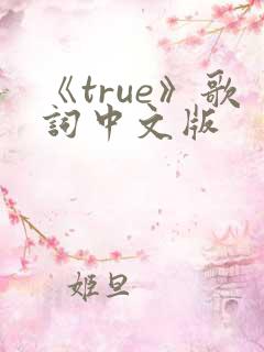 《true》歌词中文版