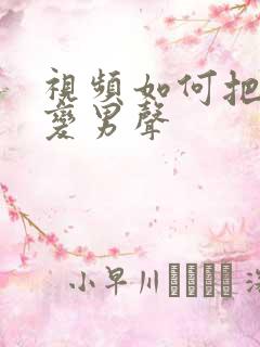 视频如何把女声变男声