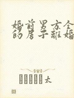 婚前男方全款买的房子离婚后归谁