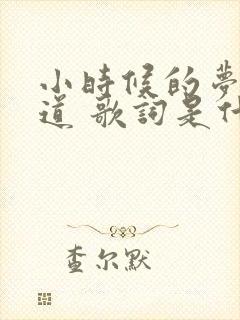 小时候的梦我知道 歌词是什么歌