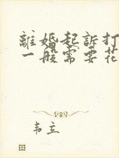 离婚起诉打官司一般需要花多少钱