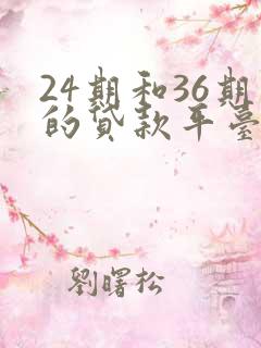 24期和36期的贷款平台