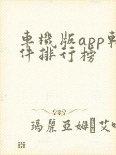 车机版app软件排行榜