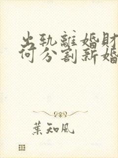 出轨离婚财产如何分割新婚姻法2021