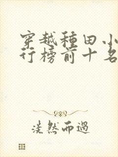 穿越种田小说排行榜前十名完结篇