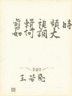 剪辑视频时声音如何调大