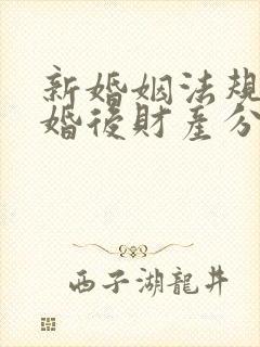 新婚姻法规定离婚后财产分割