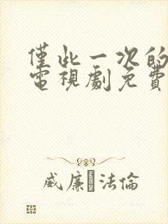 仅此一次的爱情电视剧免费观看全集