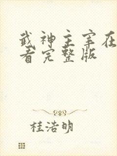 武神主宰在线观看完整版