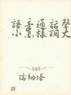 语音通话声音太小怎样调大