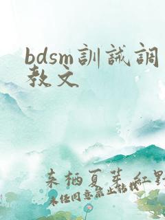 bdsm训诫调教文
