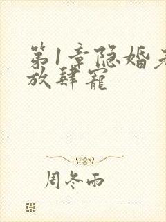 第1章隐婚老公放肆宠