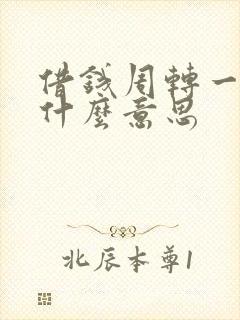 借钱周转一下是什么意思