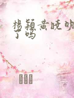 杨颖黄晓明离婚了吗