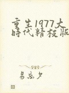 重生1977大时代精校版txt