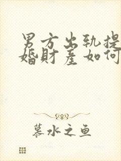 男方出轨提出离婚财产如何分割