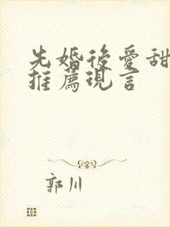 先婚后爱甜宠文推荐现言