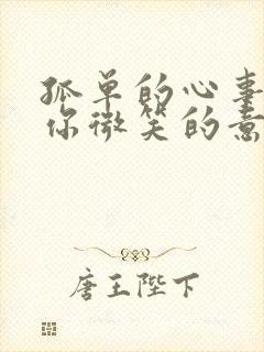 孤单的心事不懂你微笑的意思