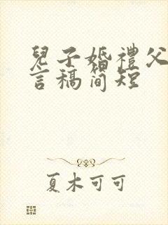 儿子婚礼父亲发言稿简短