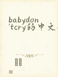 babydon'tcry的中文歌词