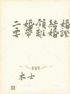 二婚领结婚证需要带离婚证吗