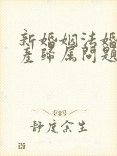 新婚姻法婚前财产归属问题