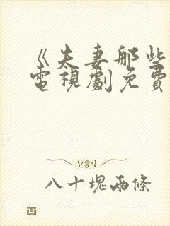 《夫妻那些事》电视剧免费观看