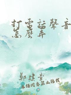 打电话声音变声怎么弄