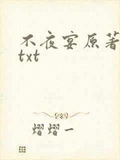 不夜宴原著小说txt