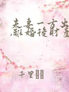 夫妻一方出轨了,离婚后财产怎么分割