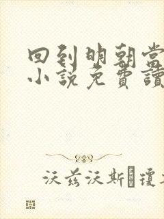 回到明朝当王爷小说免费读