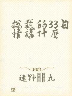 总裁的33日索情讲什么