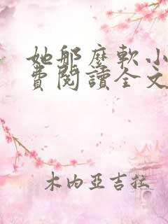 她那么软小说免费阅读全文