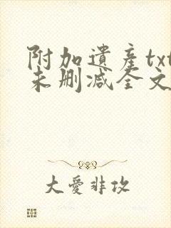 附加遗产txt未删减全文