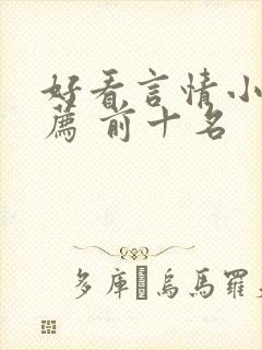 好看言情小说推荐 前十名