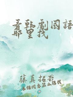 看韩剧国语版去哪里找