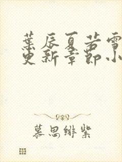 叶辰夏若雪最新更新章节小说