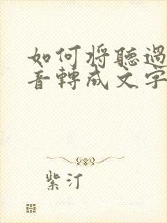 如何将听过的语音转成文字