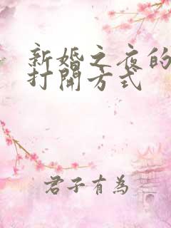 新婚之夜的正确打开方式