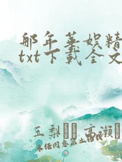 那年华娱精校版txt下载全文阅读