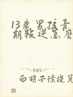 13岁男孩青春期叛逆怎么办