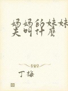 妈妈的妹妹的丈夫叫什么